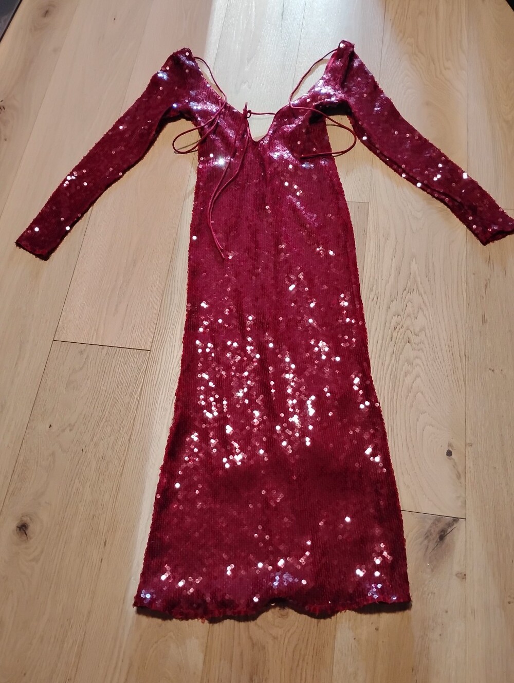 Bardot Verona Maxi Sequin Dress In Burgundy Size 4